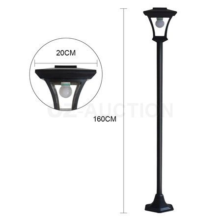 Solar Powered Garden Lamp Post Yard Outdoor Standing Waterproof Light