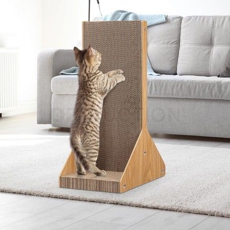Solid Wood Standing Cat Scratcher Sisal Cat Scratching Post - Temu