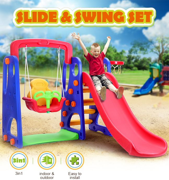 Childrens Swing and Slide Basketball Activity Center NON Toxic