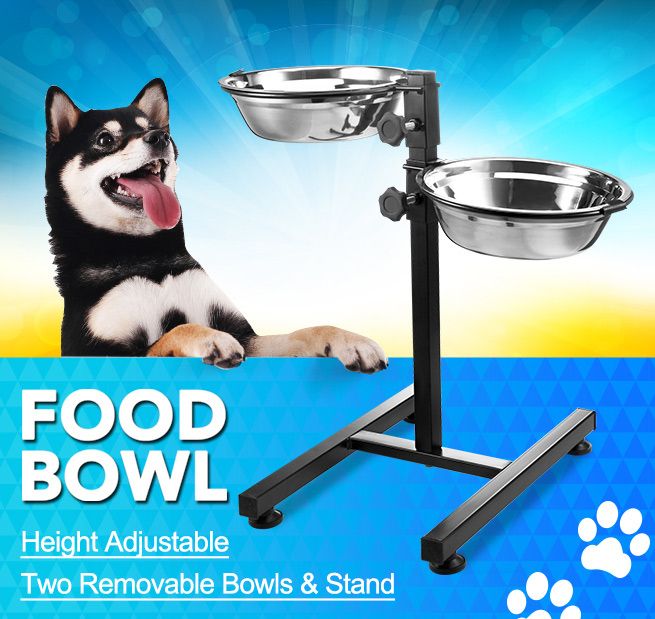 dog food water bowl stand