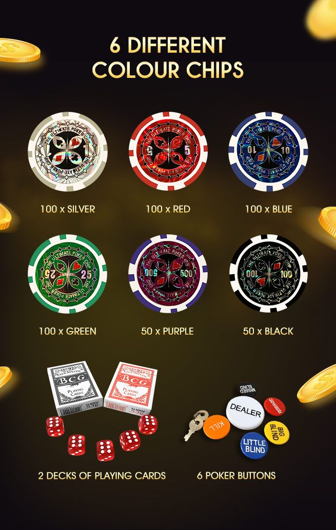 500 Holographic Butterfly Chips Professional Poker Card Game Play Set Casino Dice Aluminium Case