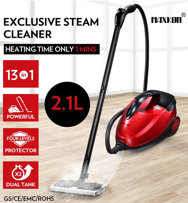 Maxkon 2.1L Steam Cleaner Mop 13-in-1 High Pressure Floor Window Carpet Steamer