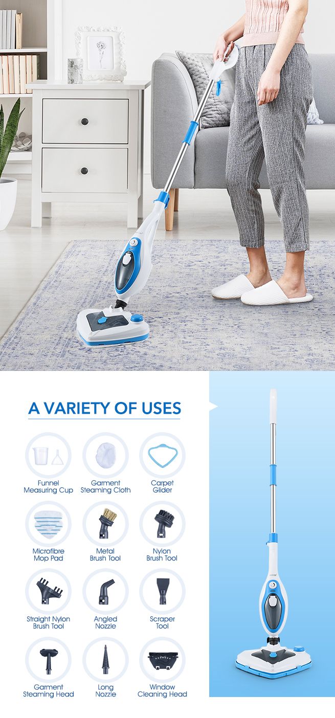 New Maxkon 13-in-1 Steam Mop Cleaner 1500W Handheld Steamer Multiple Function Floor Carpet