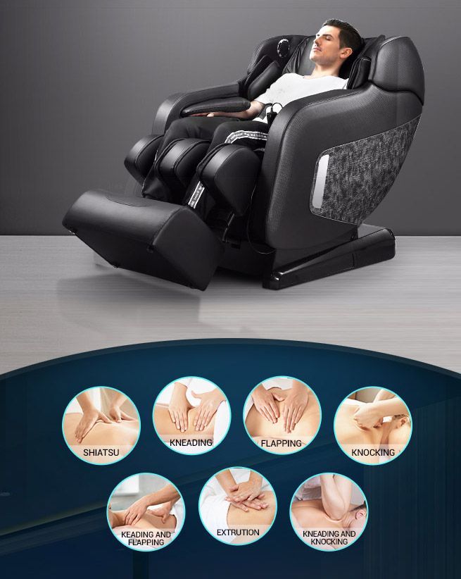 HOMASA 4D Electric Massage Recliner Chair Zero Gravity Massager Grey