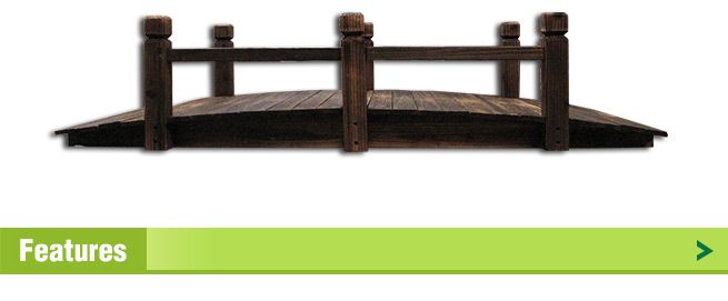 Wooden Garden Decor Bridge Feature Decoration 160cm Rustic Design