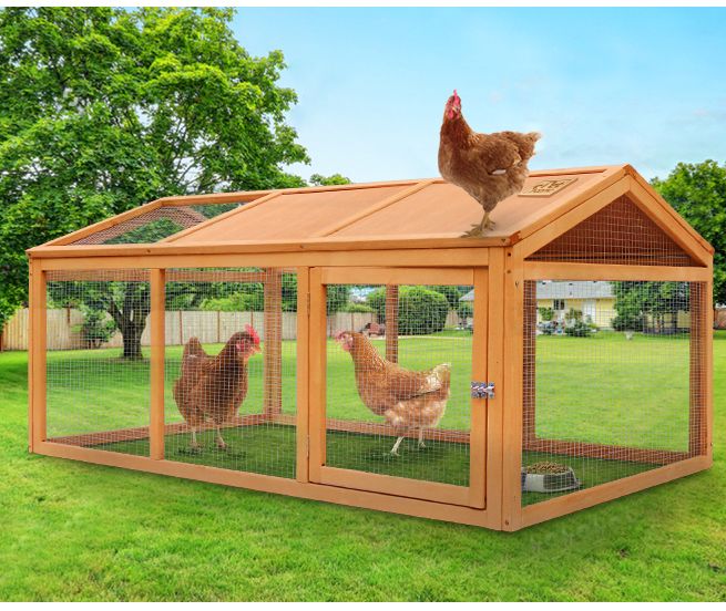 Petscene Wooden Chicken Rabbit Hutch Cage Outdoor Enclosures