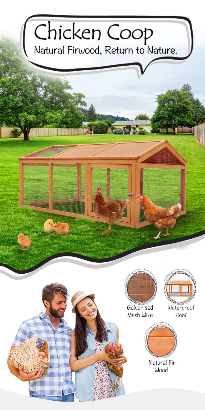 Petscene Wooden Chicken Rabbit Hutch Cage Outdoor Enclosures