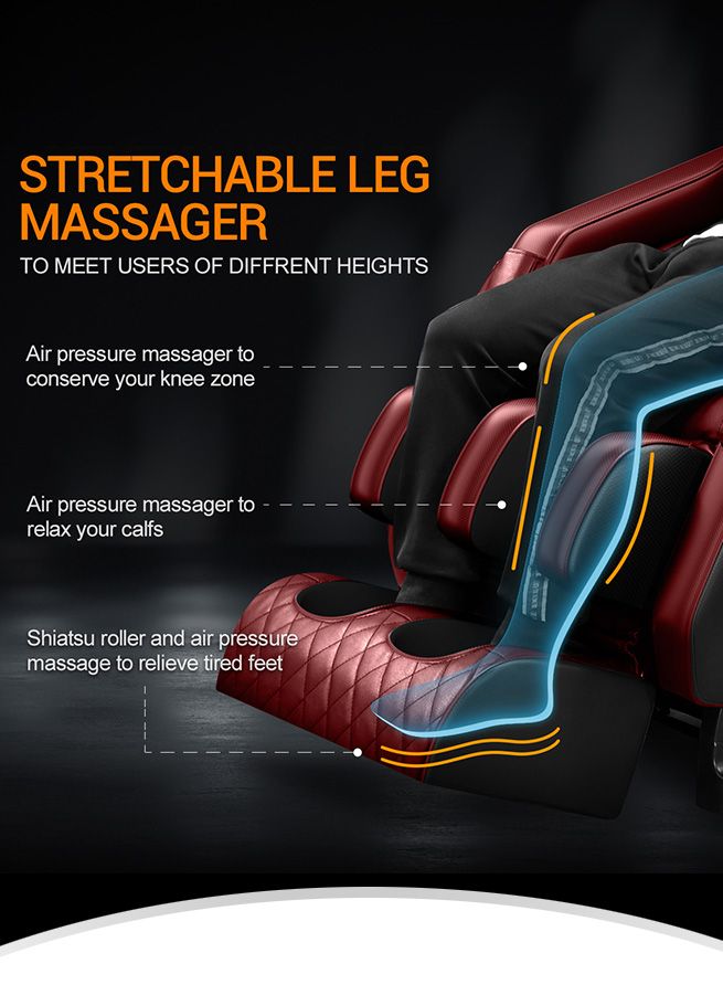 HOMASA Red Full Body Massage Chair Zero Gravity Recliner