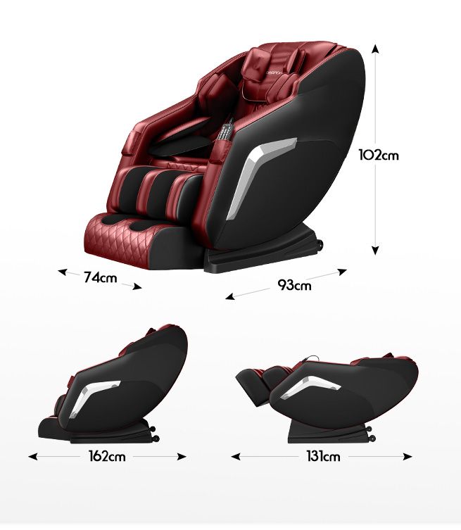 HOMASA Red Full Body Massage Chair Zero Gravity Recliner