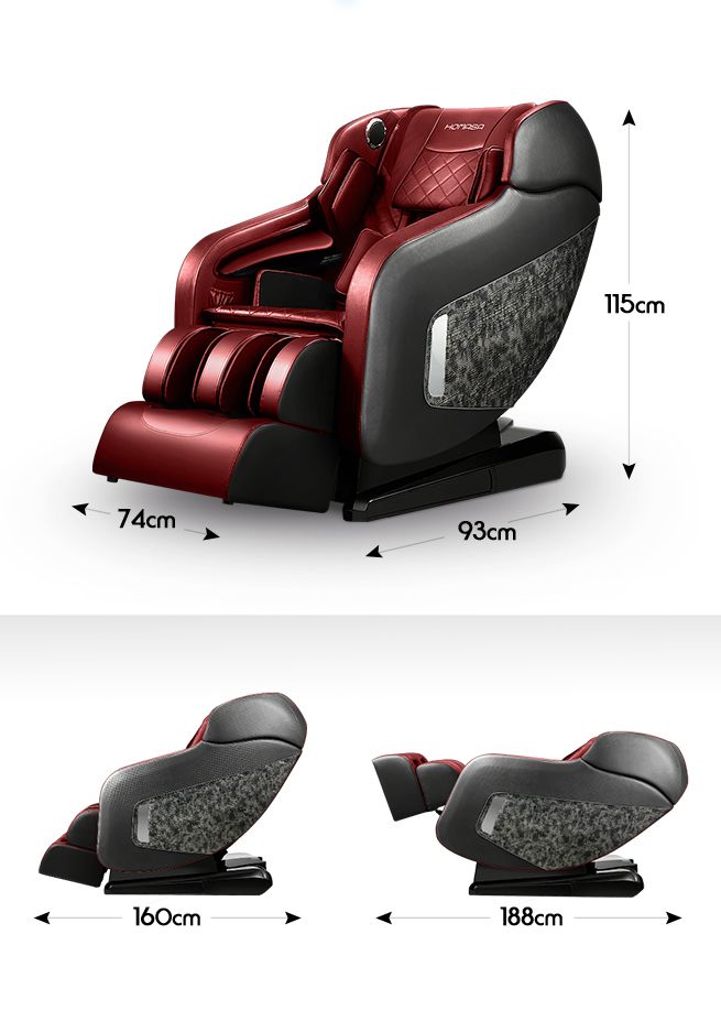 HOMASA 4D Electric Massage Recliner Chair Zero Gravity Massager Red