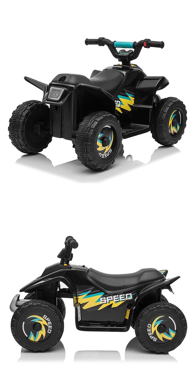 Kids Ride On Toy 6V Electric ATV Quad Rechargeable Battery Black