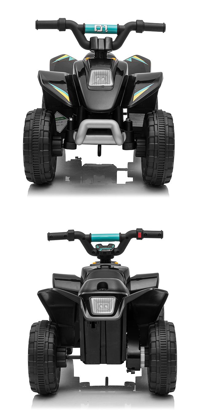 Kids Ride On Toy 6V Electric ATV Quad Rechargeable Battery Black