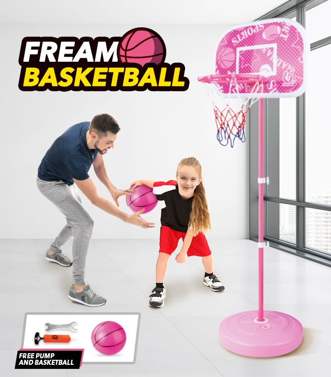 Portable Freestanding Kids Basketball Hoop Backboard Stand System 200x46x7cm