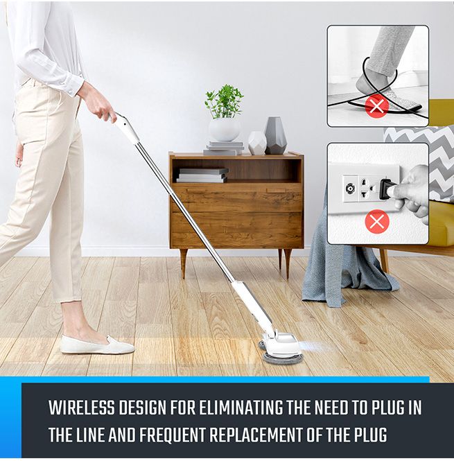 4-In-1 Cordless Electric Mop Cleaner Floor Polisher Sweeper Washer Scrubber