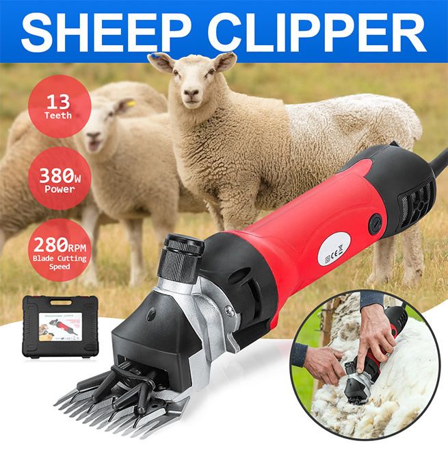 2800RPM Electric Sheep Wool Shear Clipper Livestock Hair Grooming Kit with 5m Power Cable