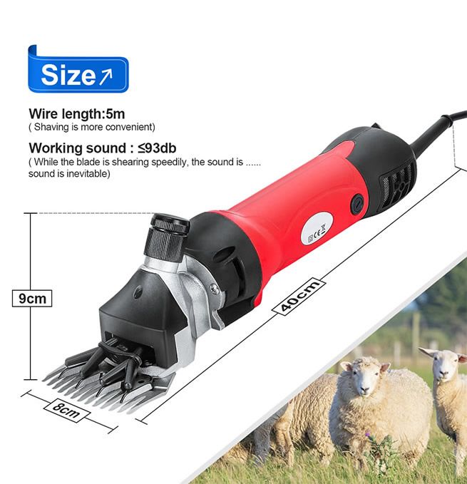 2800RPM Electric Sheep Wool Shear Clipper Livestock Hair Grooming Kit with 5m Power Cable