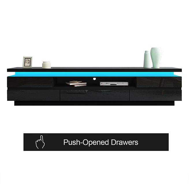 TV Cabinet Stand Entertainment Unit LED TV Console Table Furniture with 5 Drawers Black