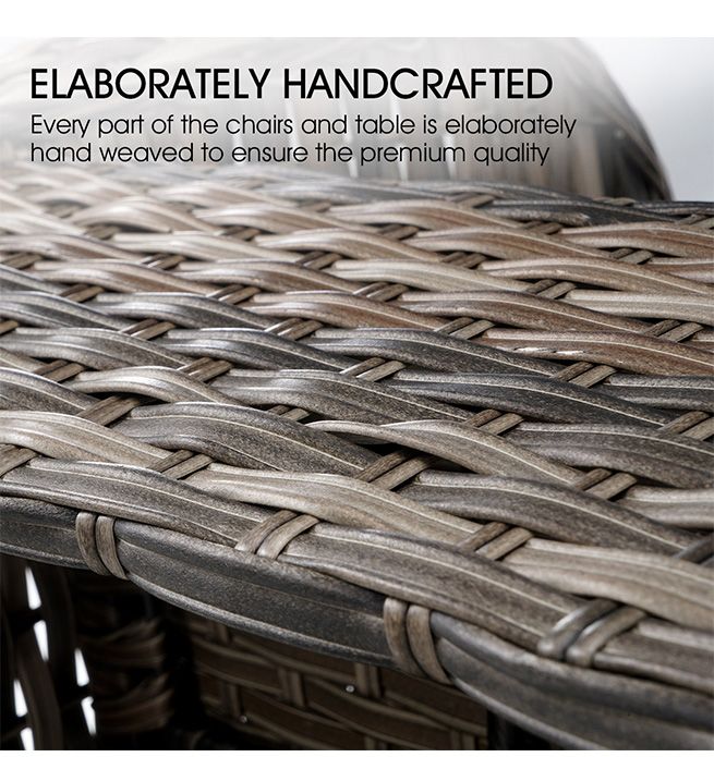 Garden Rocking Chair Swivel Wicker Sofa Patio Set Outdoor Lounge Furniture 3 Pcs