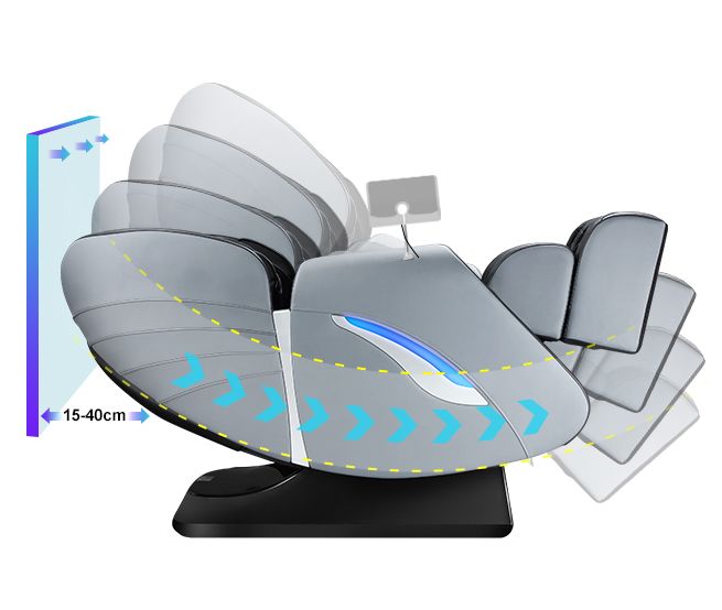 HOMASA Massage Chair 4D Electric Massager Zero Gravity Recliner with Bluetooth Speaker Gray