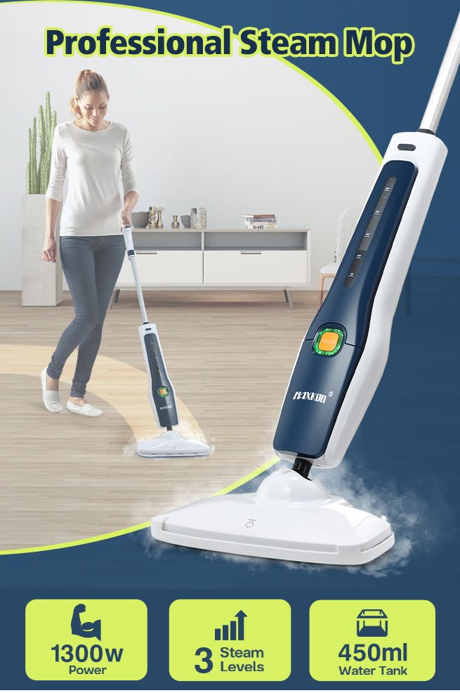 Maxkon Professional Steam Mop Cleaner Floor Carpet Cleaning Steamer 1300W with 3 Steam Levels