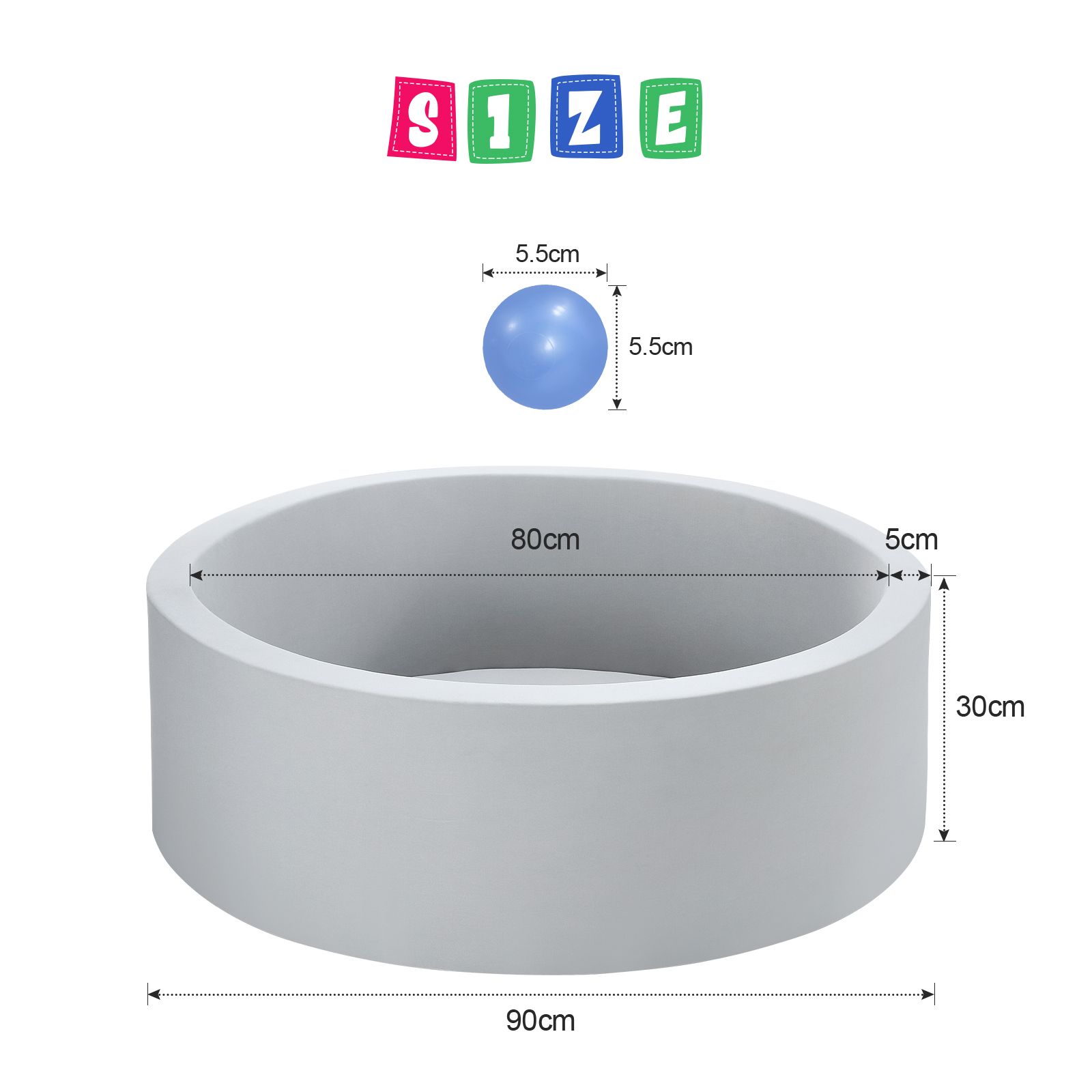 Foam Ball Pit Toy Pool Childrens Softplay Playpen Fence Play Area Activity Centre Babyroom Decoration 300pcs Ocean Balls Indoor Outdoor