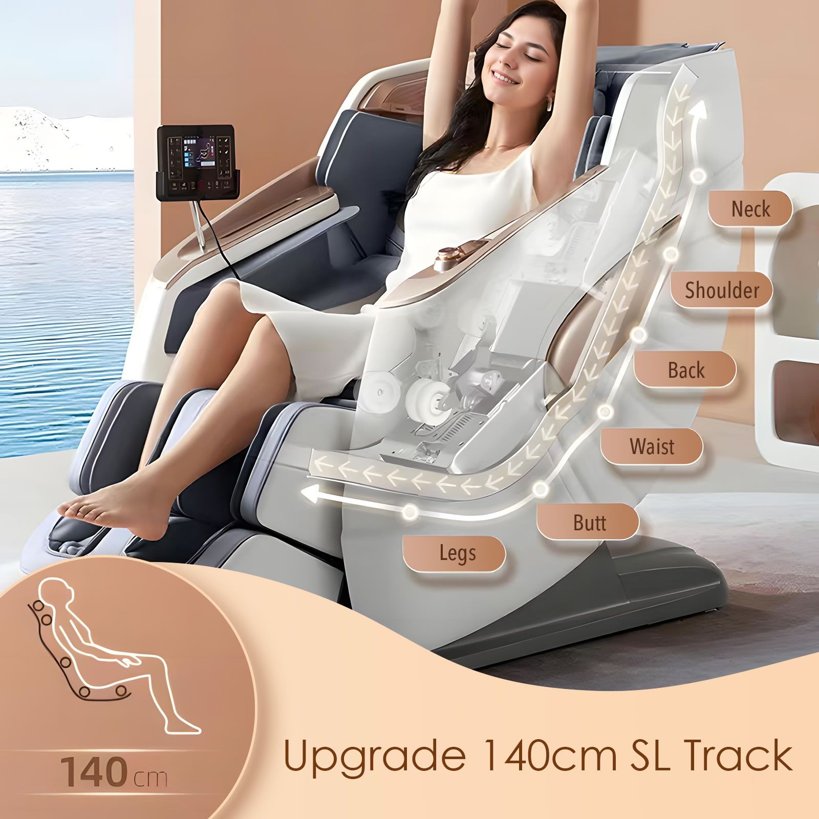Homasa Massage Chair 4D  SL-Track Full Body Recliner Chair w/Aromatherapy