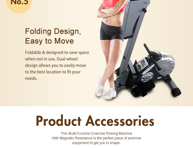 Exercise Rowing Machine Fitness Magnetic Flywheel Gym Power Rower