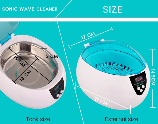 750ML Ultrasonic Multi Purpose Jewellery Watch Cleaner Digital Sonic