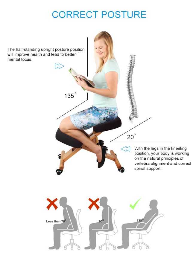 Adjustable Kneeling Chair Office Stool Stretch Knee Yoga Posture