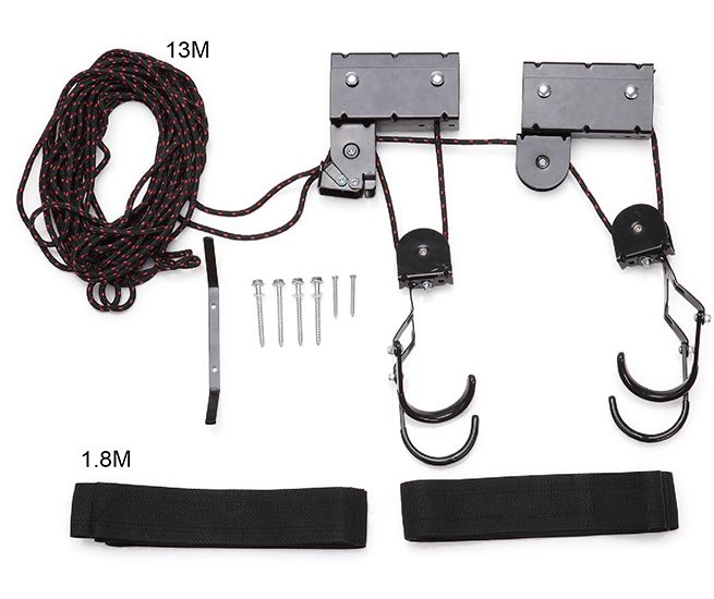 kayak hoist bike lift pulley system ceiling hook garage