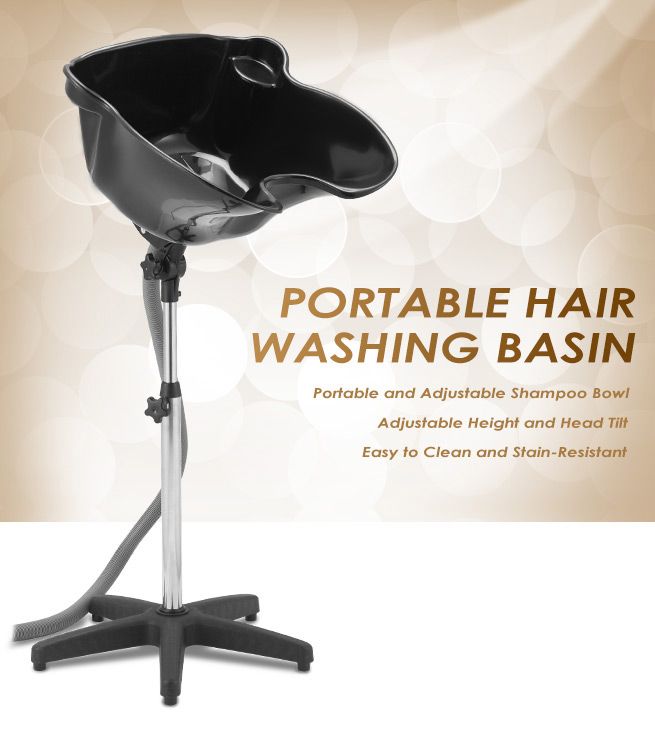 Details About Large Mobile Portable Salon Hair Washing Basin High Gloss Bowl Drain Shampoo